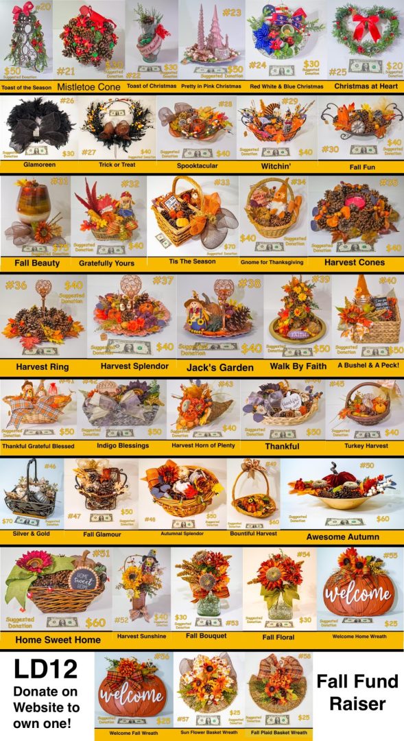 Fall Fund Raiser – New Fall selections! Donate and pick your favorite one!